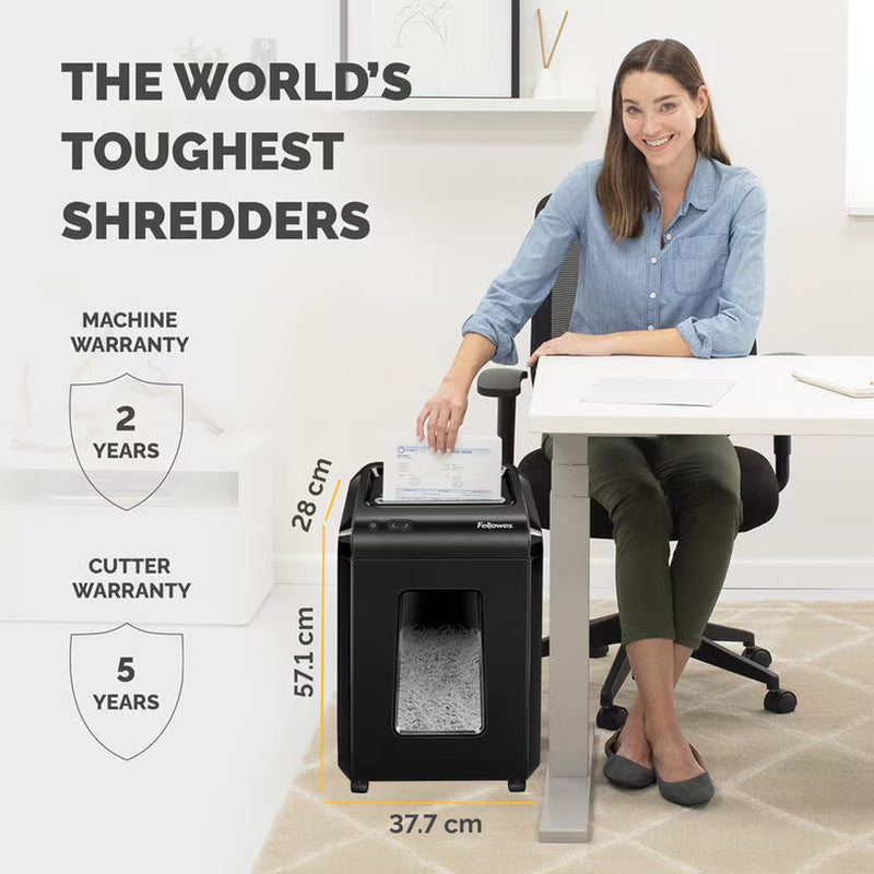 Fellowes 92Cs Cross-Cut Paper Shredder | 18 Sheet | P-4 Security | Silent Shred | 25L Bin