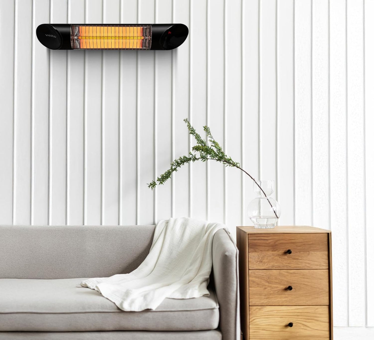 Veito Blade Mini Indoor and Outdoor Carbon Infrared Heater - Black