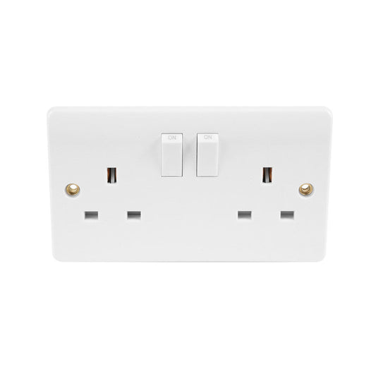 Click Mode Double Pole Switched Socket | Polar White | 1 & 2 Gang | 13A 230V | BS 1363 | 20-Year Warranty