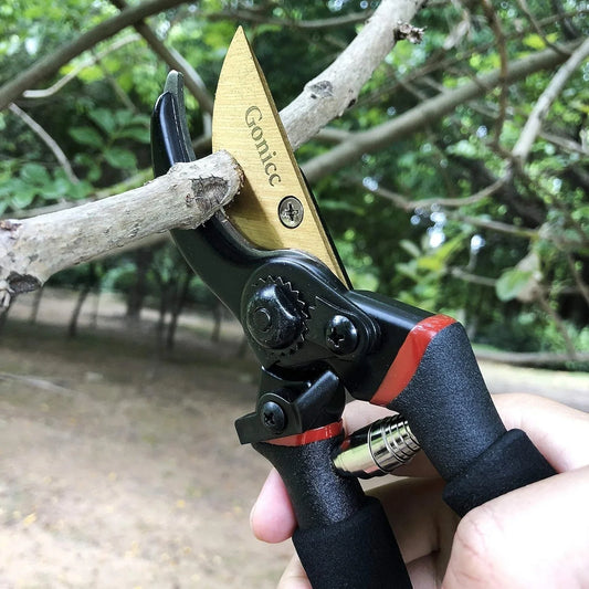 Gonicc 8" Professional Bypass Secateurs | Titanium Blade | Ergonomic Non-Slip Handles | Pruning Shears