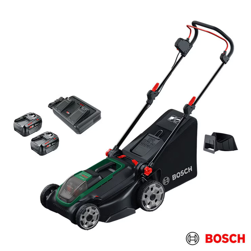 Bosch Rotak Cordless Lawnmower | 36V (2x18V) | 43cm Cutting Width | 600m² | Brushless Motor