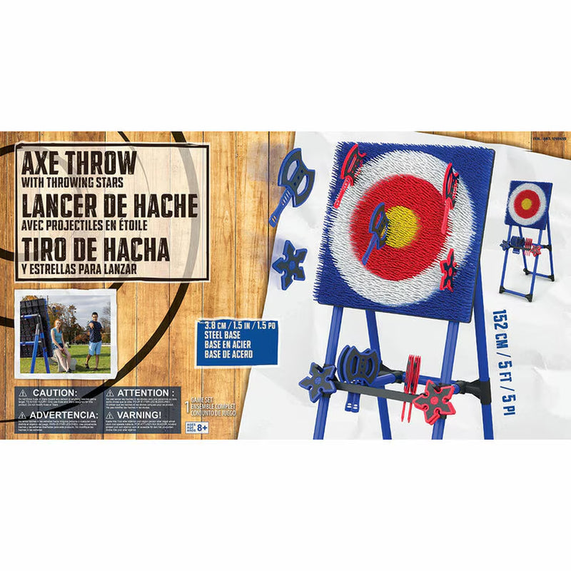 EastPoint Sports Axe Throw Set with Throwing Stars | Bristle Target | 8 Axes & 8 Stars | Indoor & Outdoor