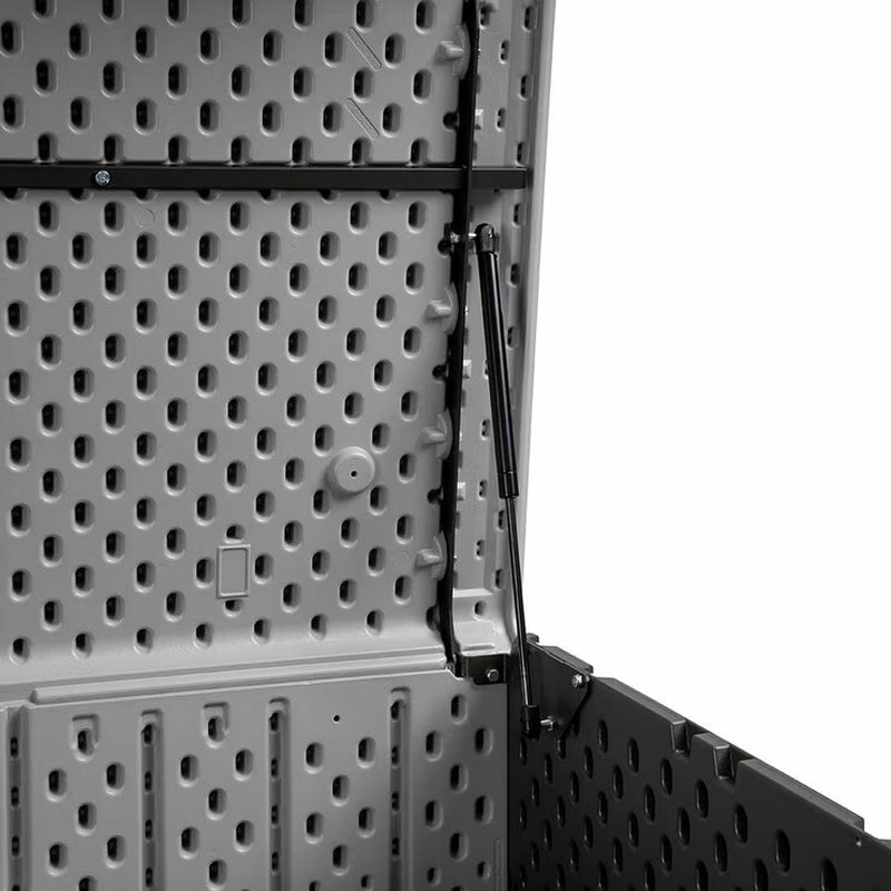 Lifetime Deck Box with Divider | 984 Litre | UV Protected | Lockable | Wood Grain