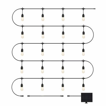 Artika Eclipse Outdoor Solar String Lights | 20 LED Bulbs | 12.8m | Solar & USB-C | Remote Control