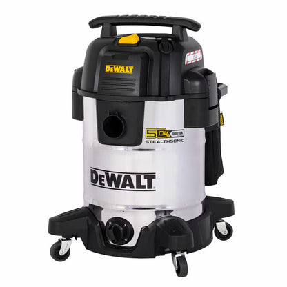 DEWALT 45L Quiet Wet & Dry Vacuum | 750W | 65dB | 2.1m Hose | Stainless Steel