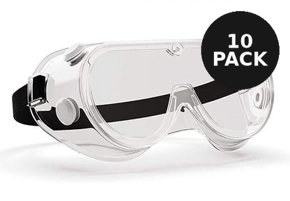 Manissa Sealed Safety Goggles | Anti-Fog | Pack of 10 | CE EN 166 Certified