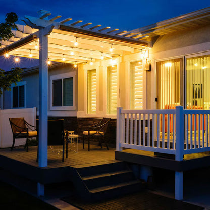 Feit Electric LED Outdoor String Lights | 14.6m | 24 Sockets | IP44 | S14 Filament Bulbs | Indoor & Outdoor