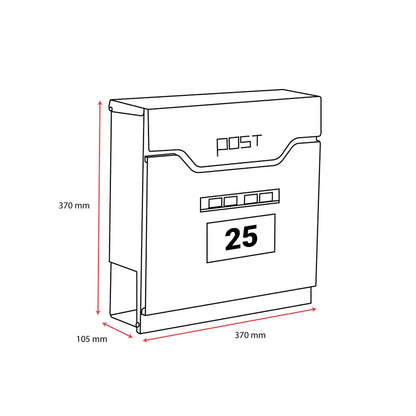 Phoenix Estilo Top Loading Letter Box MB0125KS in Stainless Steel with Key Lock