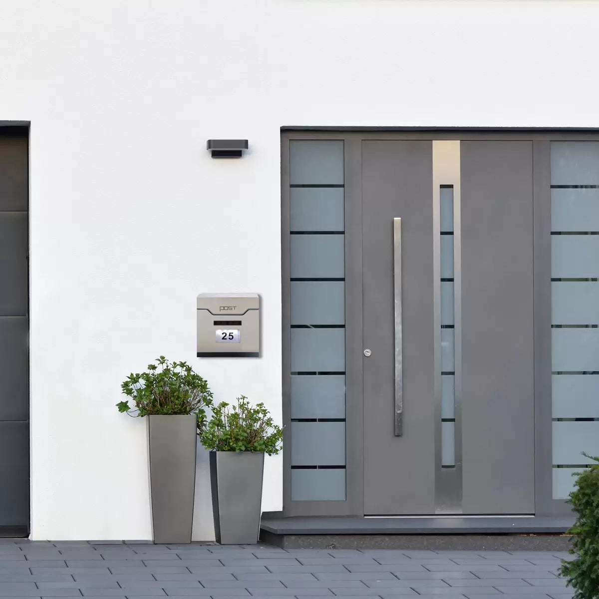 Phoenix Estilo Top Loading Letter Box MB0125KS in Stainless Steel with Key Lock