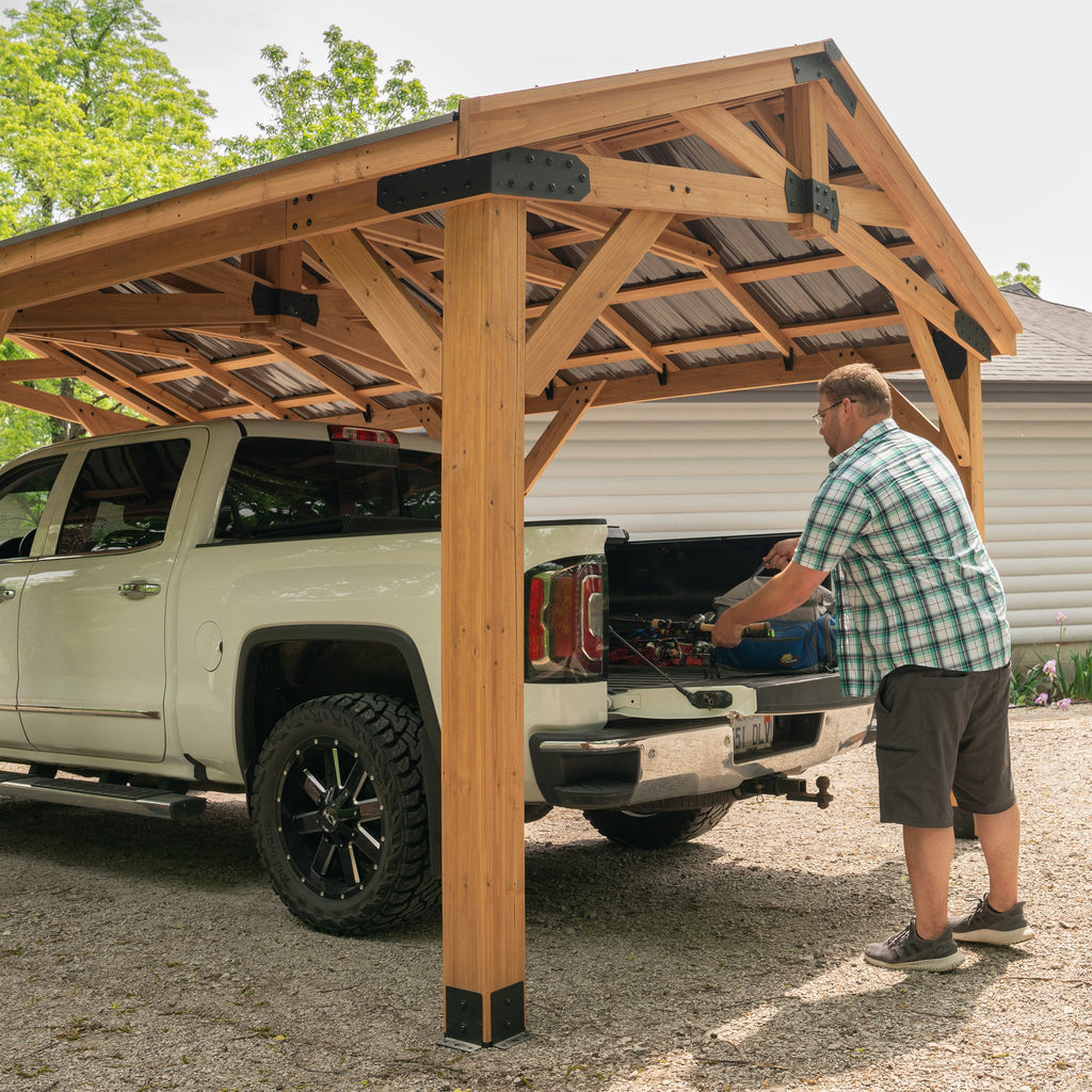 6.1m x 3.7m (20ft x 12ft) Norwood Gazebo/Carport
