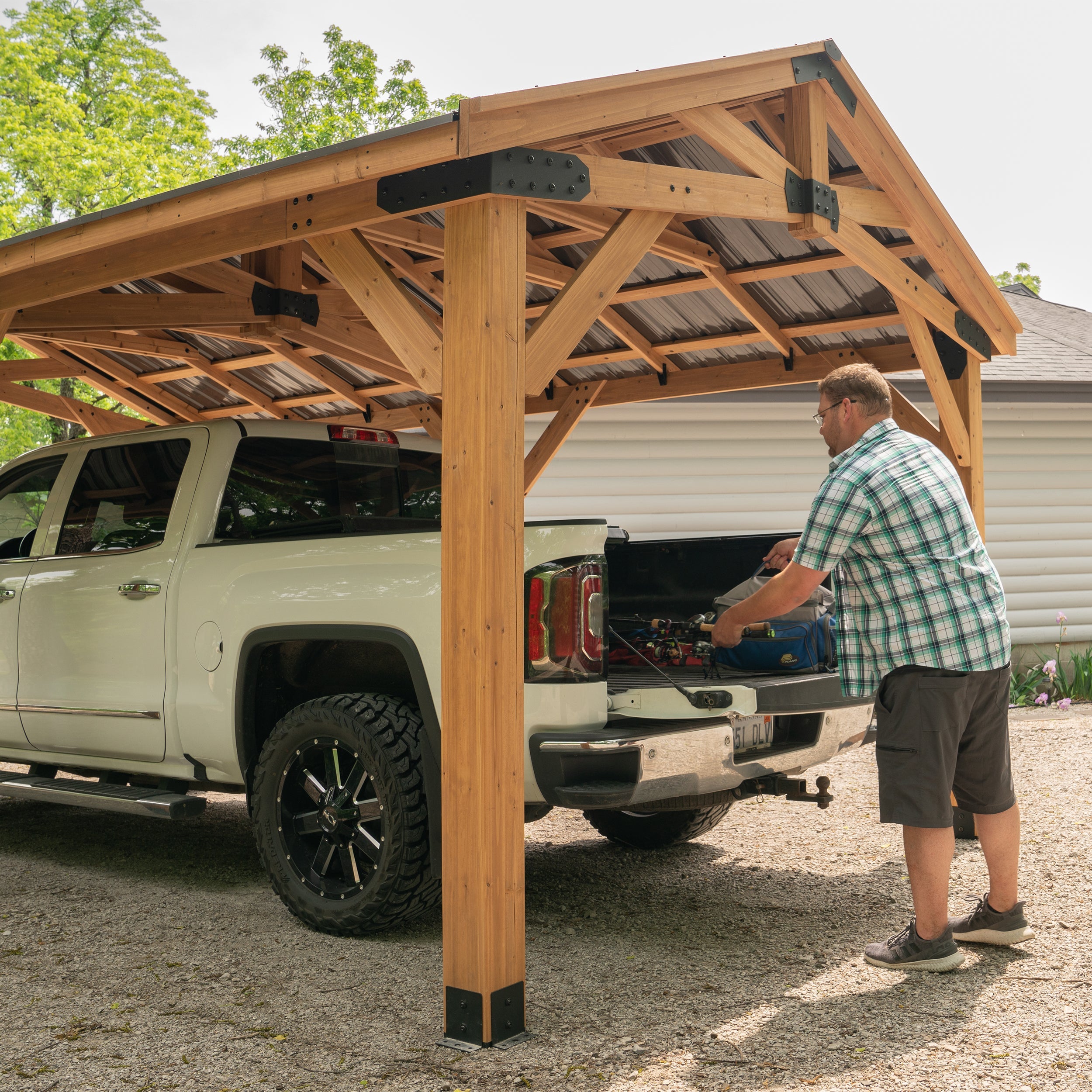 6.1m x 3.7m (20ft x 12ft) Norwood Gazebo/Carport