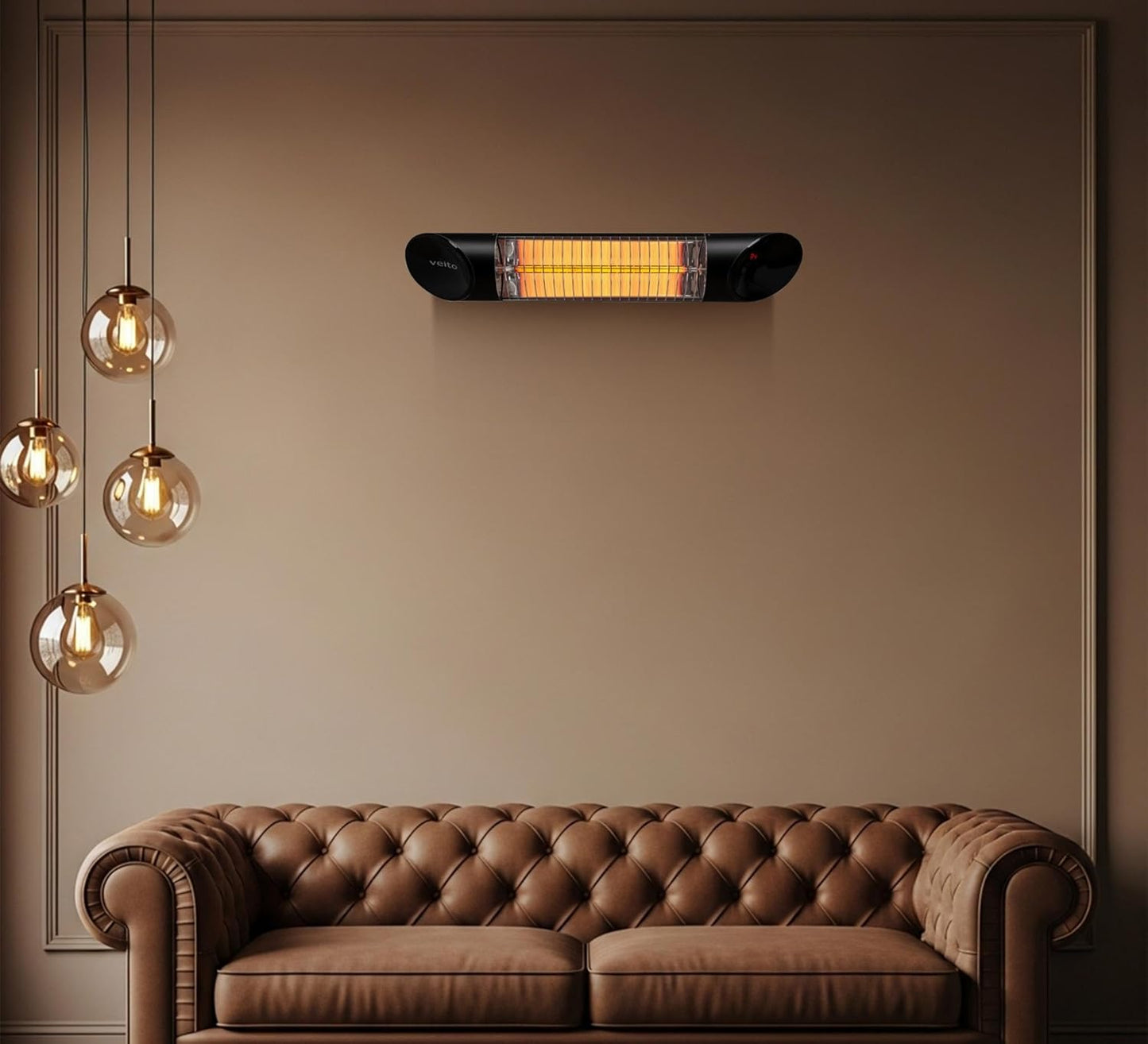 Veito Blade Mini Indoor and Outdoor Carbon Infrared Heater - Black