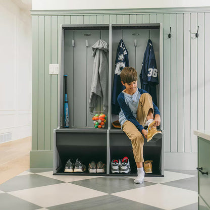 Double Storage Locker | 53.8L Bench Storage | 6 Metal Hooks | UV-Protected | Lifetime