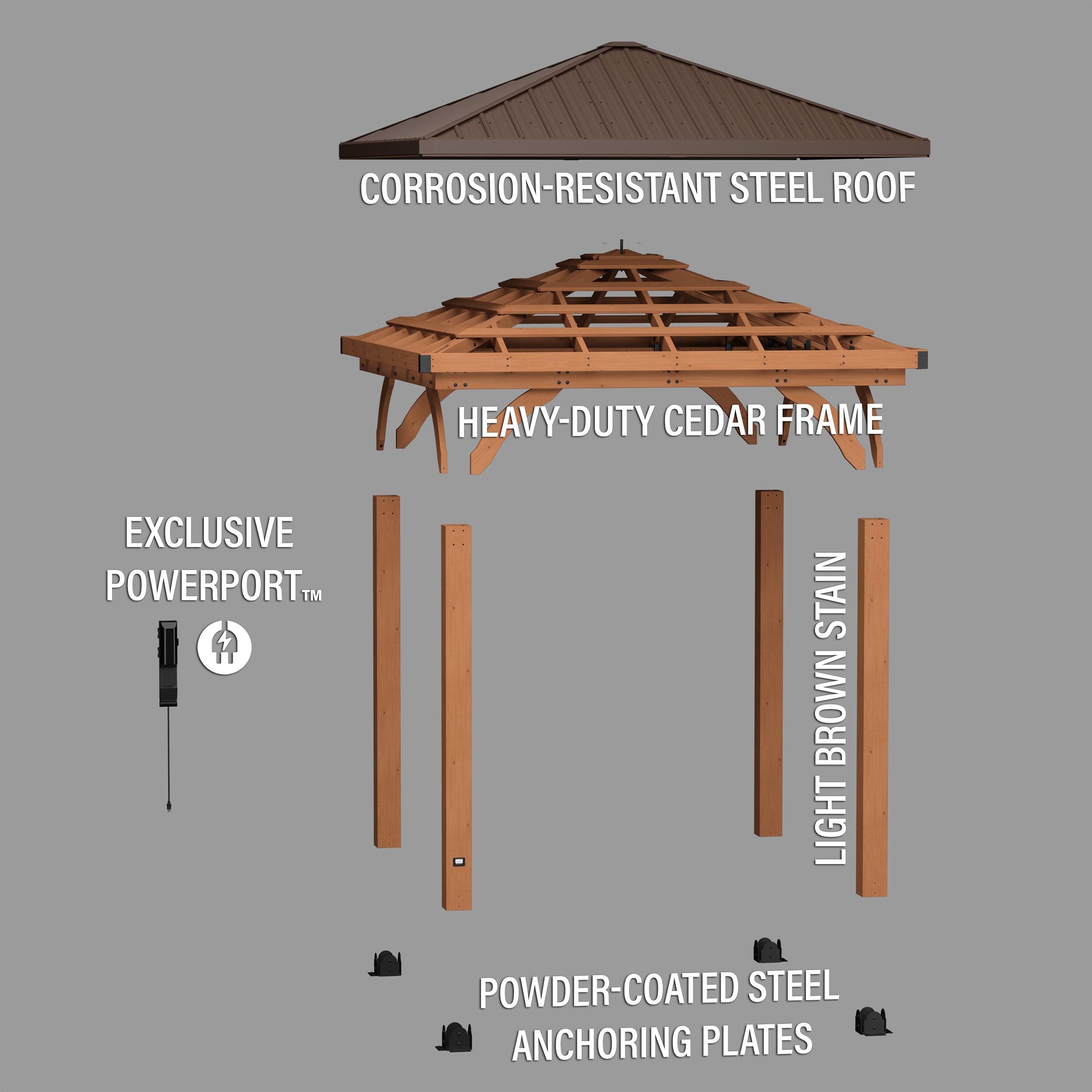 3.1m x 3.1m (10ft x 10ft) Barrington Gazebo