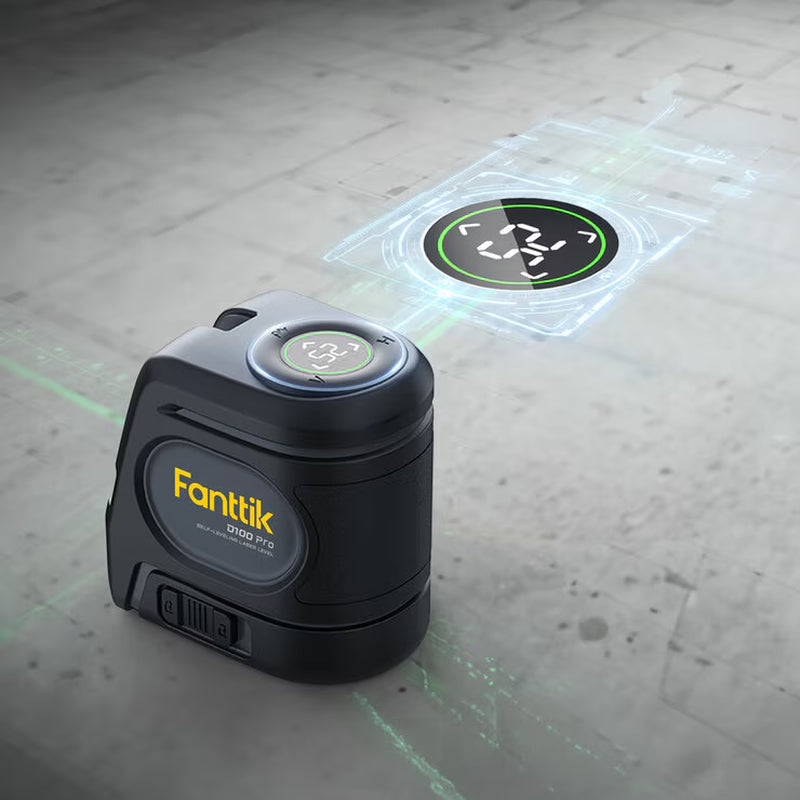 Fanttik D100 PRO Laser Level & Tripod Bundle | Green Laser | ±2mm Accuracy | 30m Range | Rechargeable