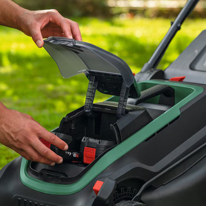 Bosch Rotak Cordless Lawnmower | 36V (2x18V) | 43cm Cutting Width | 600m² | Brushless Motor