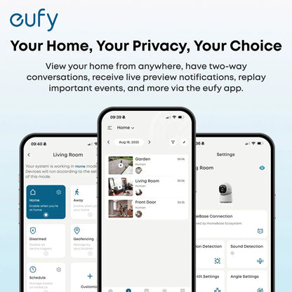 Eufy S350 4K Dual Lens Pan-Tilt Smart Indoor Camera 2 Pack - No Monthly Fees