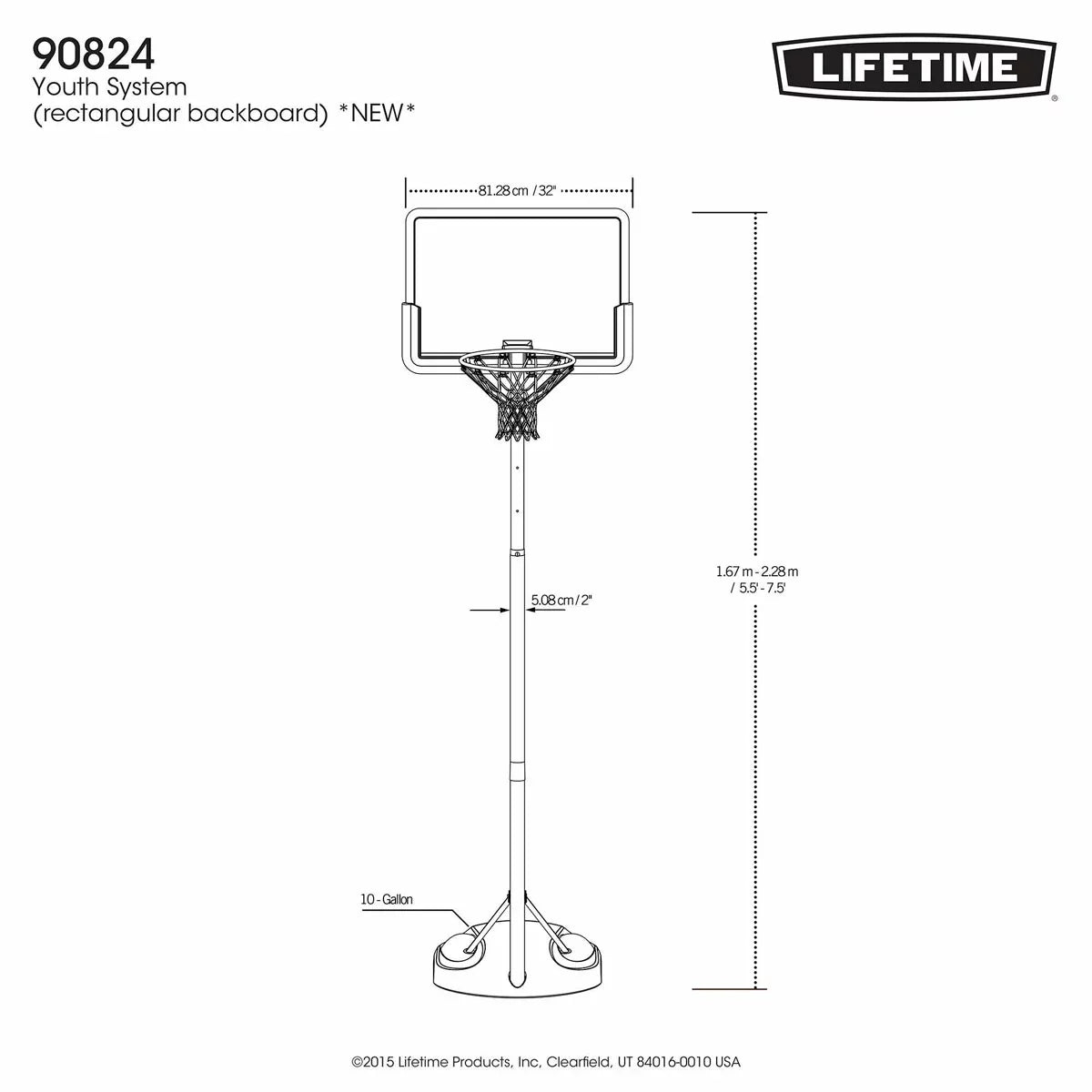 Lifetime 32 Inch (81.28 Cm) Youth Portable Basketball Hoop