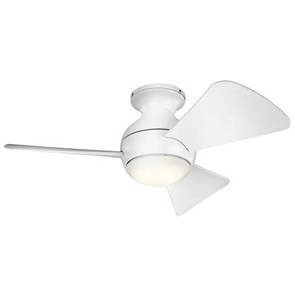 Kichler Sola 86cm Ceiling Fan | 3-Blade | AC Motor | Dimmable LED | Remote Control | Nickel & White