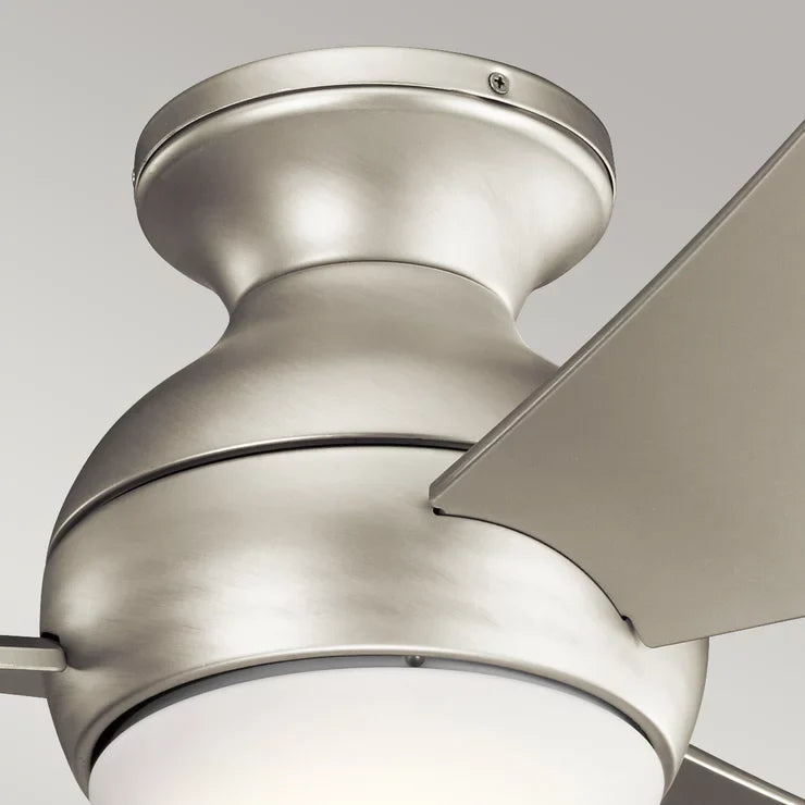 Kichler Sola 86cm Ceiling Fan | 3-Blade | AC Motor | Dimmable LED | Remote Control | Nickel & White