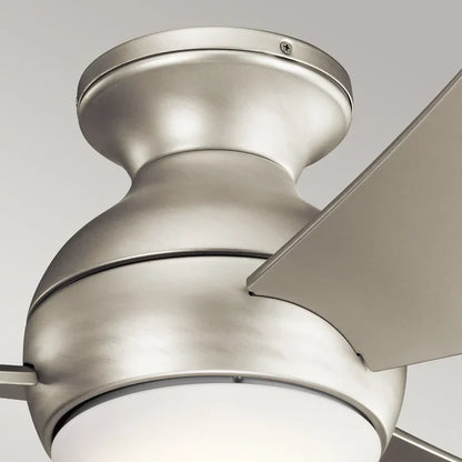 Kichler Sola 86cm Ceiling Fan | 3-Blade | AC Motor | Dimmable LED | Remote Control | Nickel & White