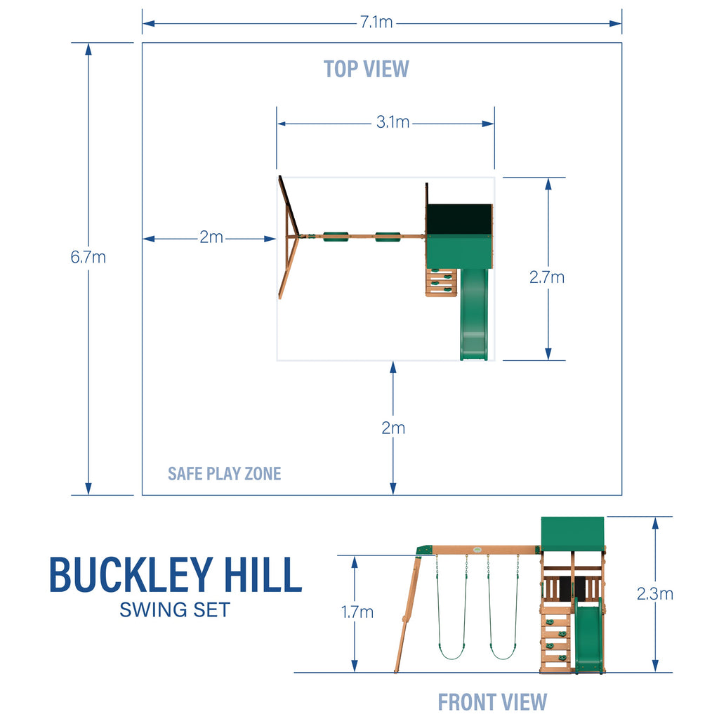 Buckley Hill Swing Set and Climbing Frame