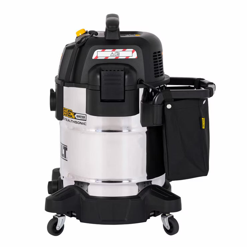 DEWALT 45L Quiet Wet & Dry Vacuum | 750W | 65dB | 2.1m Hose | Stainless Steel