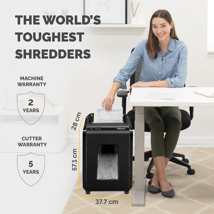 Fellowes 92Cs Cross-Cut Paper Shredder | 18 Sheet | P-4 Security | Silent Shred | 25L Bin