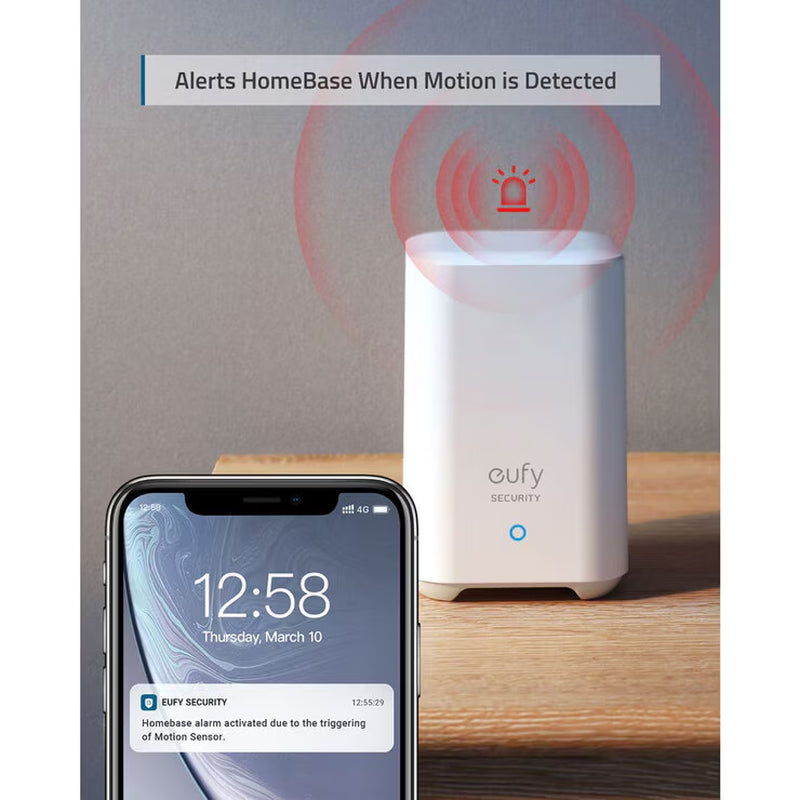 Eufy Motion Sensor | 3-Pack | 2-Year Battery | 100° Detection | 9m Range | No Monthly Fees