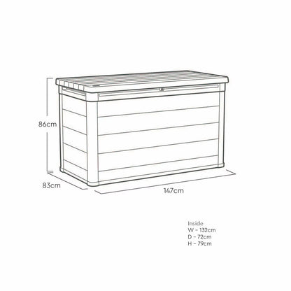 Keter Rosewood 870 Litre (230 Gallon) Deck Box with Divider