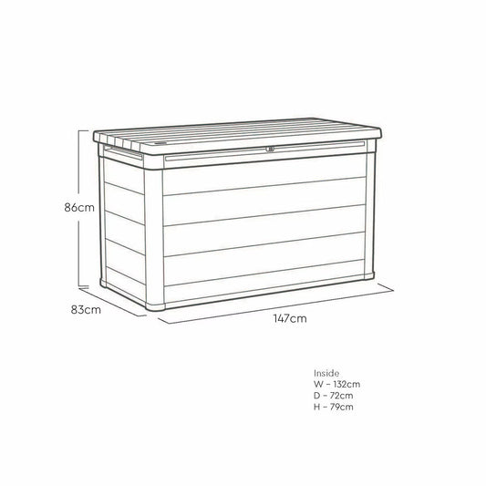 Keter Rosewood 870 Litre (230 Gallon) Deck Box with Divider