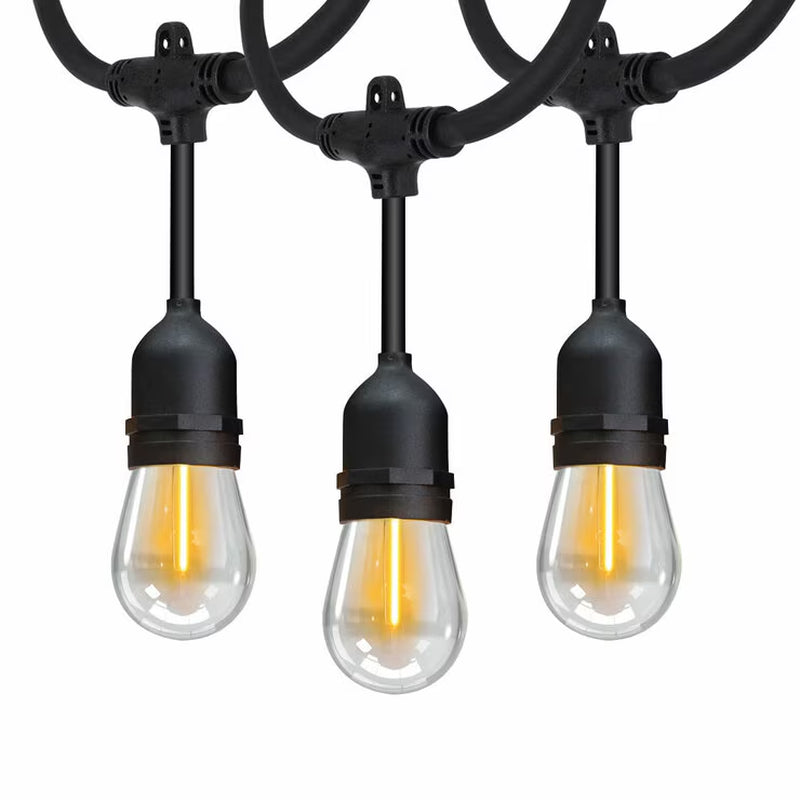 Feit Electric LED Outdoor String Lights | 14.6m | 24 Sockets | IP44 | S14 Filament Bulbs | Indoor & Outdoor