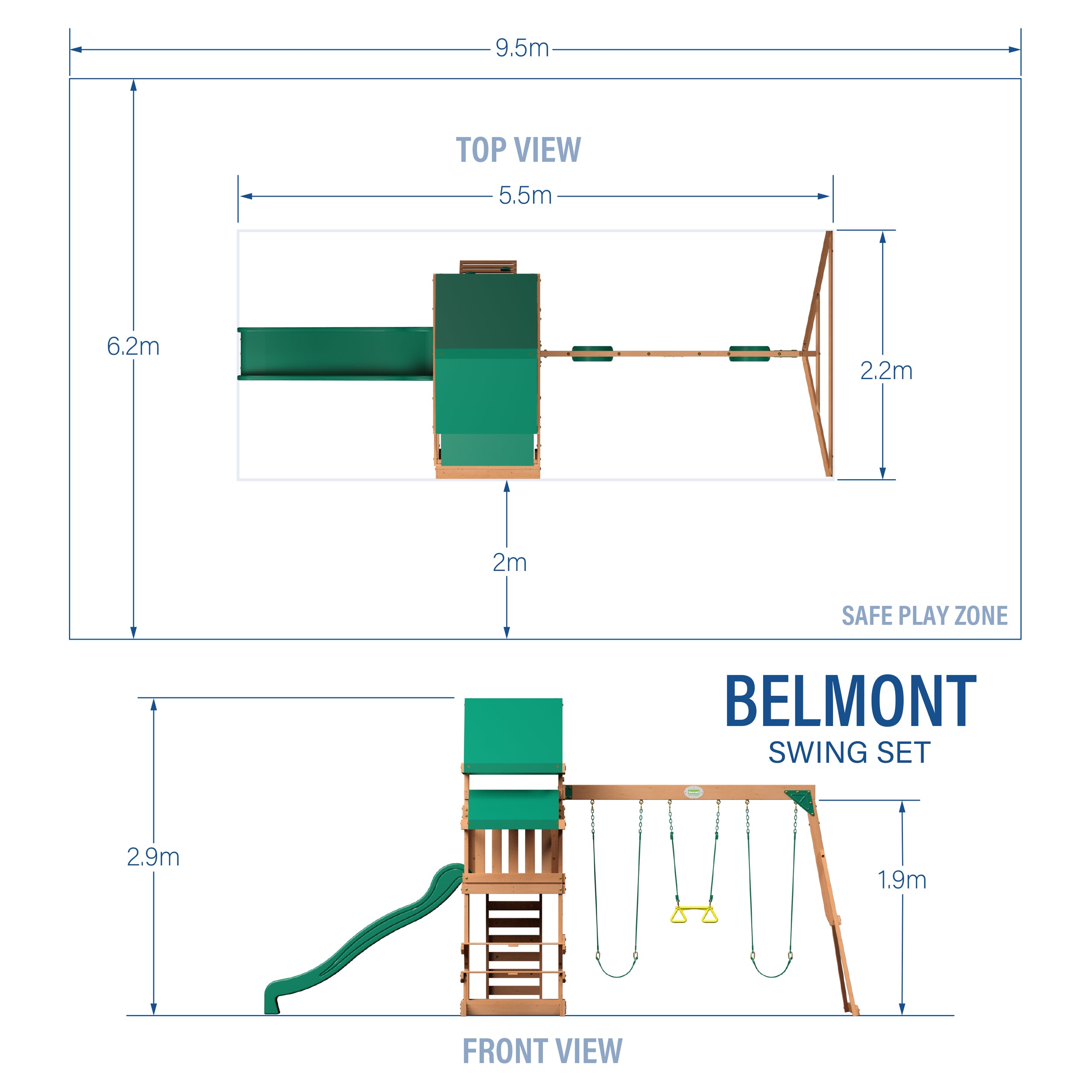 Belmont Swing Set and Climbing Frame