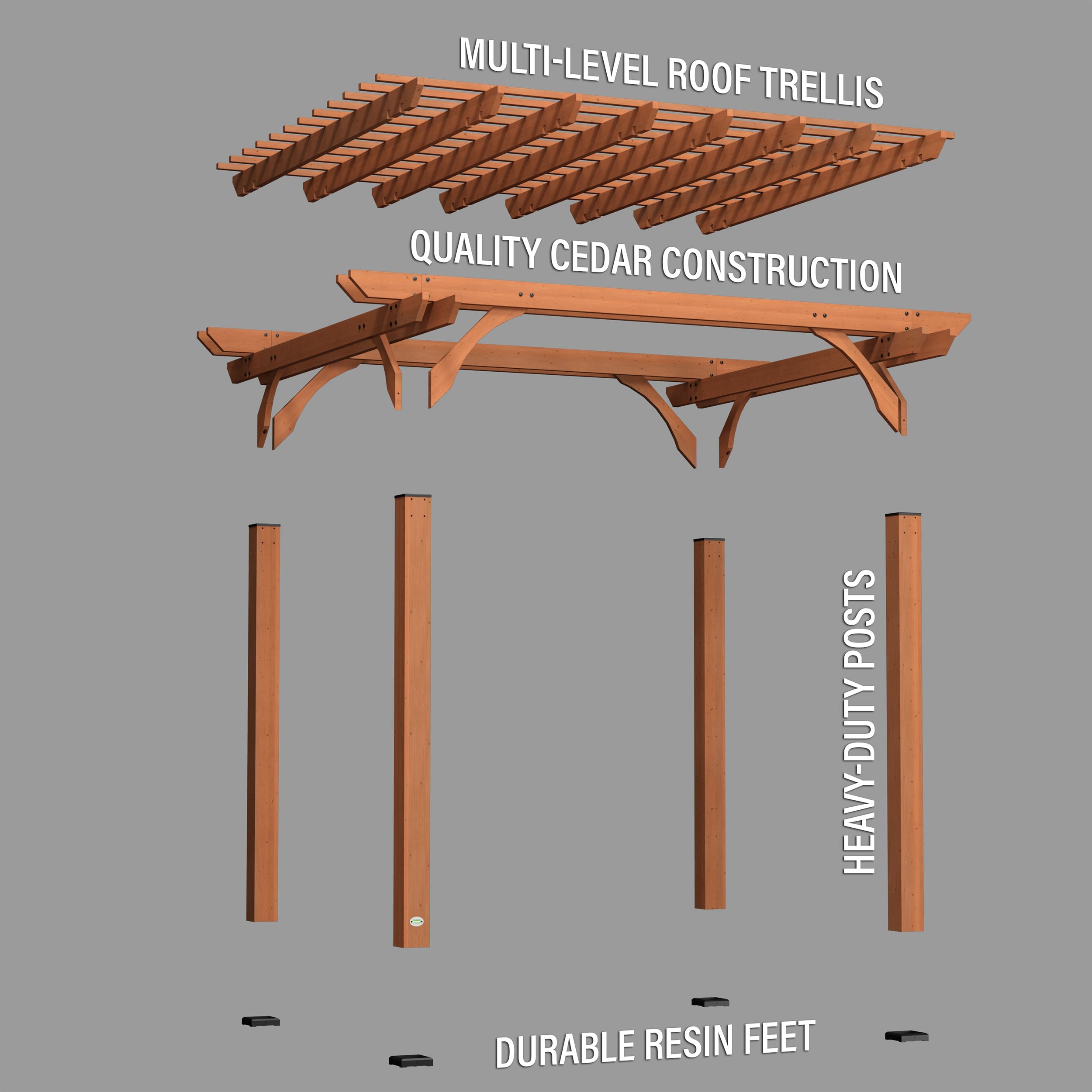3.7m x 3.1m (12ft x 10ft) Wood Pergola