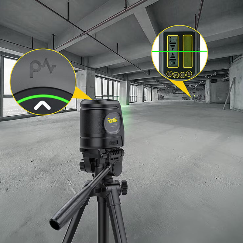 Fanttik D100 PRO Laser Level & Tripod Bundle | Green Laser | ±2mm Accuracy | 30m Range | Rechargeable