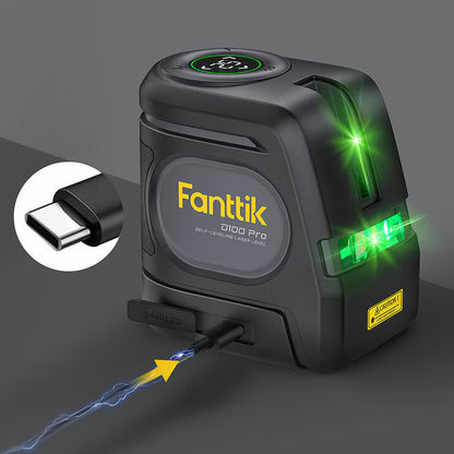Fanttik D100 PRO Laser Level & Tripod Bundle | Green Laser | ±2mm Accuracy | 30m Range | Rechargeable