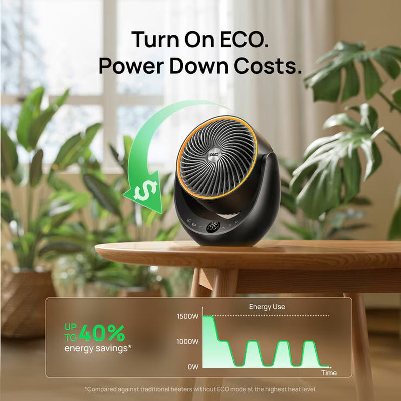 Whole Room Ceramic Heater & Fan | 2000W PTC | 3D Oscillation | 34dB Whisper-Quiet | DR-HSH015