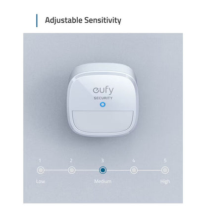 Eufy Motion Sensor | 3-Pack | 2-Year Battery | 100° Detection | 9m Range | No Monthly Fees