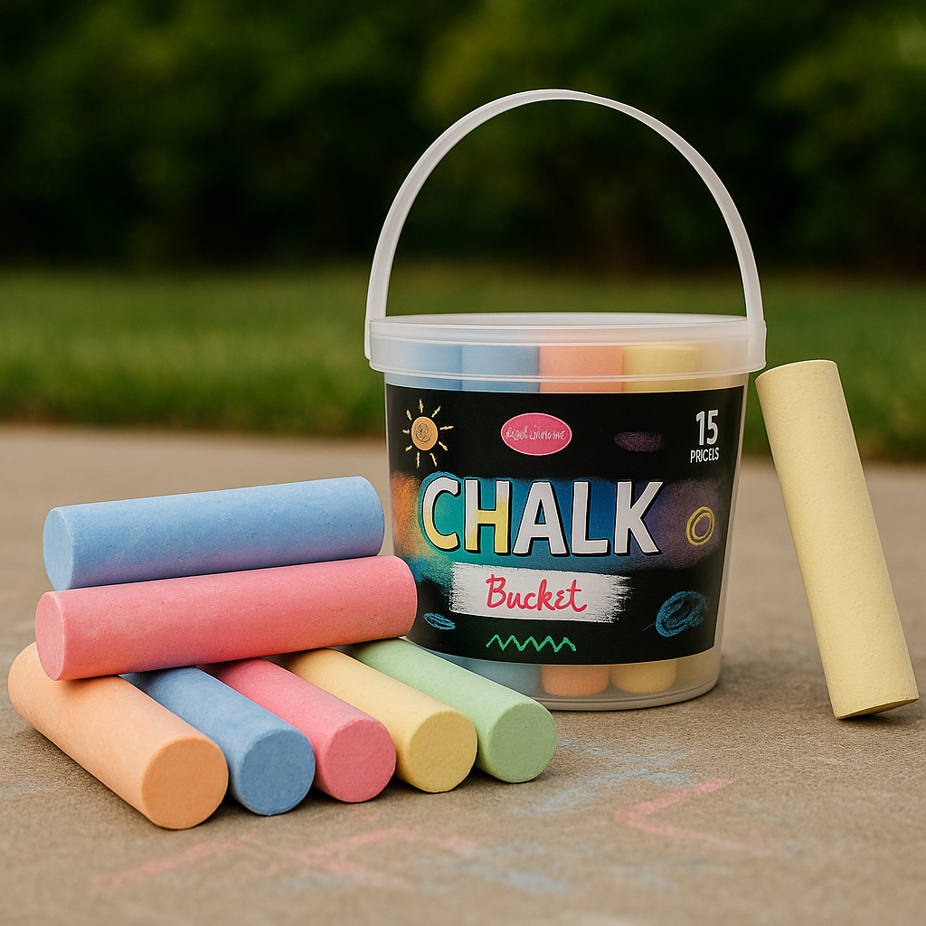 Playground Jumbo Chalk Tub | 15 Coloured Pieces | Outdoor Drawing & Crafts