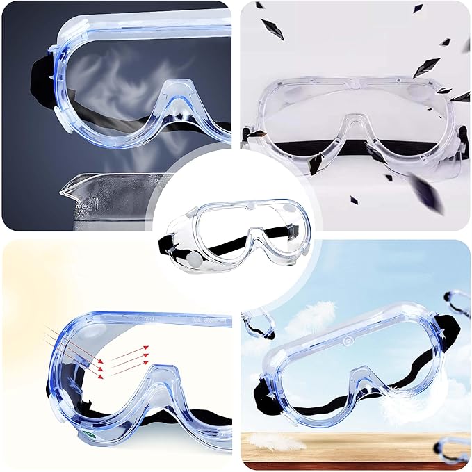 Manissa Sealed Safety Goggles | Anti-Fog | Pack of 10 | CE EN 166 Certified