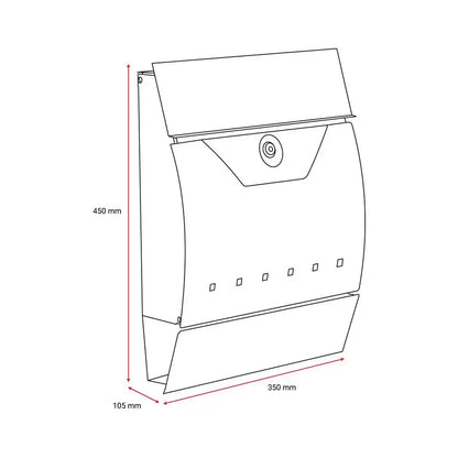 Phoenix Estilo Front Loading Letter Box MB0122KA in Graphite Grey with Key Lock