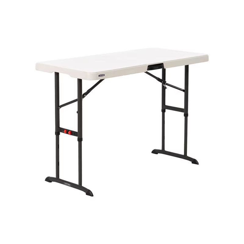 Lifetime 4ft Adjustable Height Folding Table | 122cm | 3 Height Settings | Indoor & Outdoor