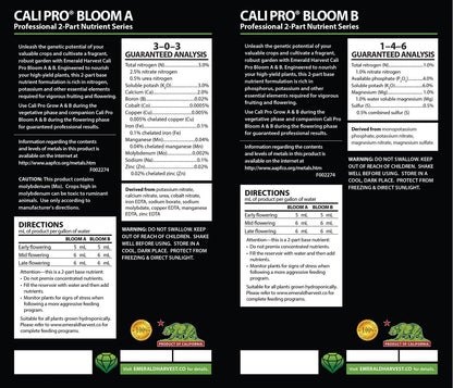 Emerald Harvest Cali Pro Bloom A+B 2-Part Base Nutrient | 0.95L | Flowering Stage Fertiliser