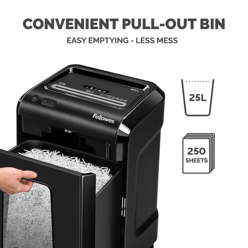 Fellowes 92Cs Cross-Cut Paper Shredder | 18 Sheet | P-4 Security | Silent Shred | 25L Bin