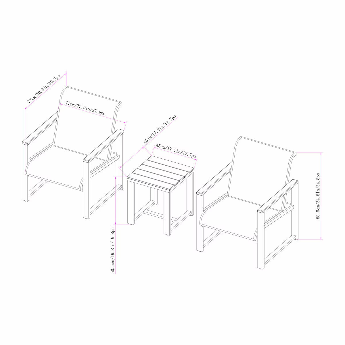Sunvilla Helio 3 Piece Bistro Set + Cover