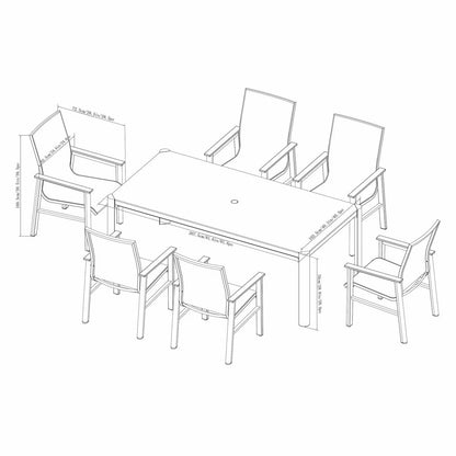 Sunvilla Palermo 7 Piece Sling Dining Set + Cover