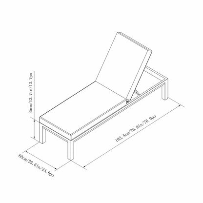 SunVilla Cinder Cushioned Chaise Lounger Set of 2 | Adjustable Reclining | Rust-Resistant Aluminium | Outdoor Patio