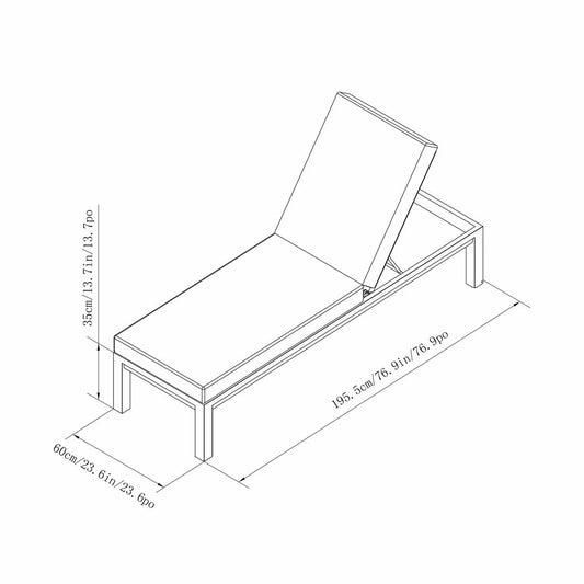 SunVilla Cinder Cushioned Chaise Lounger Set of 2 | Adjustable Reclining | Rust-Resistant Aluminium | Outdoor Patio