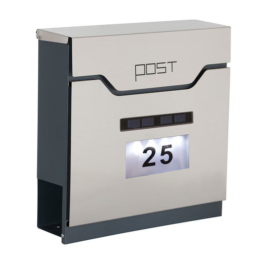 Phoenix Estilo Top Loading Letter Box MB0125KS in Stainless Steel with Key Lock