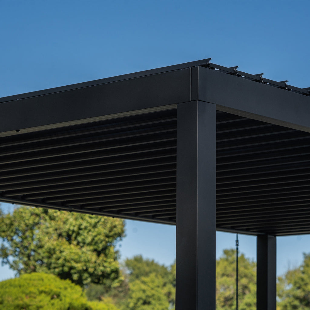 4.9m x 3.0m (16ft x 10ft) Sarasota Steel Louvered Pergola